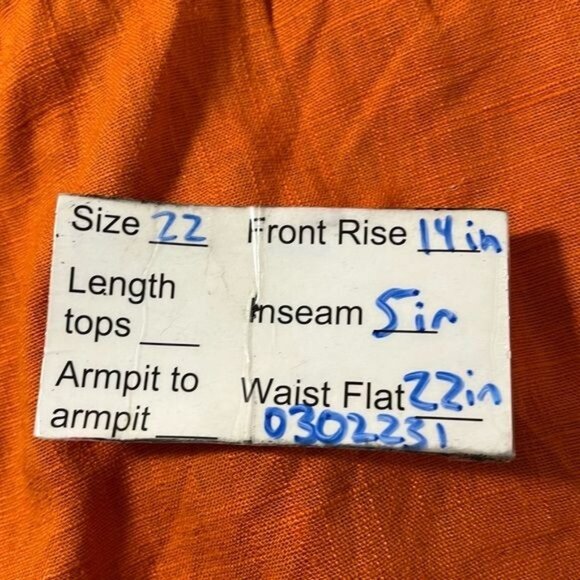 Eloquii Womens Orange Linen-Blend High Waisted Casual Shorts Plus Size 22 - Picture 13 of 14